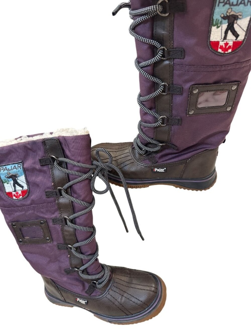 Pajar Kids Purple Winter Snow Boots With Faux Fur Lining Size 1 US / 32 EU